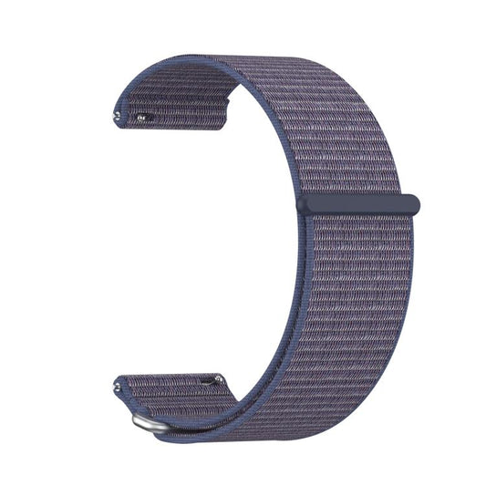 For Garmin Venu X1 Two Section Metal Ring Nylon Hook and Loop Fastener Watch Band(Midnight Blue) - Watch Bands by buy2fix | Online Shopping UK | buy2fix