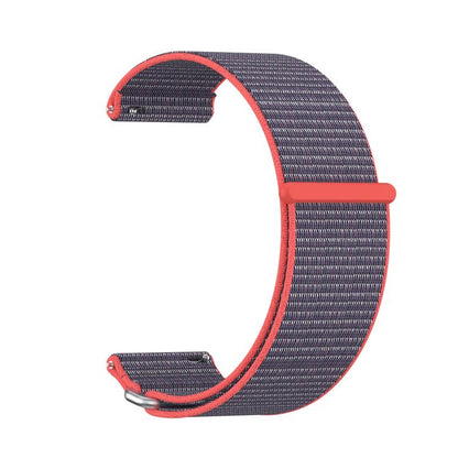 For Garmin Venu X1 Two Section Metal Ring Nylon Hook and Loop Fastener Watch Band(Glossy Pink) - Watch Bands by buy2fix | Online Shopping UK | buy2fix