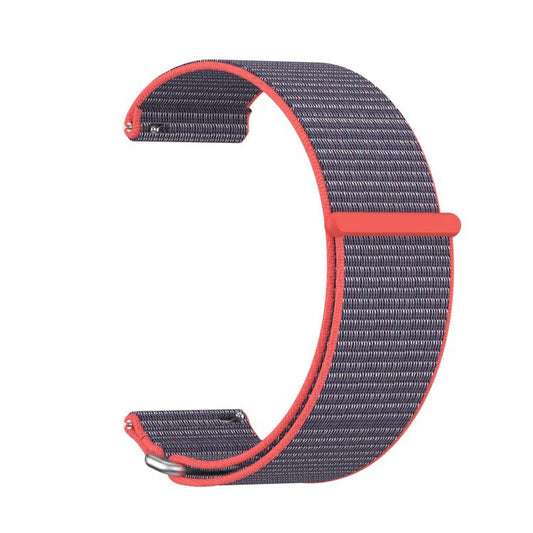 For Garmin Venu X1 Two Section Metal Ring Nylon Hook and Loop Fastener Watch Band(Glossy Pink) - Watch Bands by buy2fix | Online Shopping UK | buy2fix