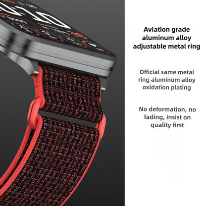 For Garmin Venu X1 Two Section Metal Ring Nylon Hook and Loop Fastener Watch Band(Bright Orange) - Watch Bands by buy2fix | Online Shopping UK | buy2fix