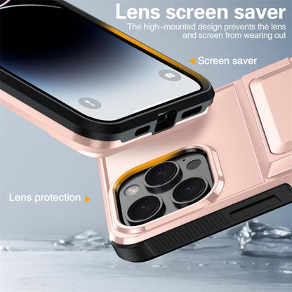 For iPhone 16 Pro Max Kalebol Flip Card Wallet Holder Shockproof Phone Case(Rose Gold) - iPhone 16 Pro Max Cases by Kalebol | Online Shopping UK | buy2fix