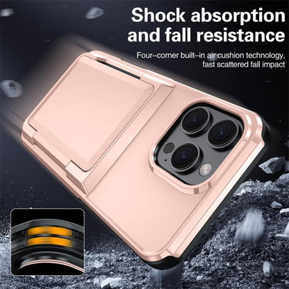 For iPhone 16 Pro Max Kalebol Flip Card Wallet Holder Shockproof Phone Case(Army Green) - iPhone 16 Pro Max Cases by Kalebol | Online Shopping UK | buy2fix