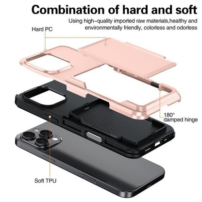 For iPhone 16 Pro Max Kalebol Flip Card Wallet Holder Shockproof Phone Case(Army Green) - iPhone 16 Pro Max Cases by Kalebol | Online Shopping UK | buy2fix