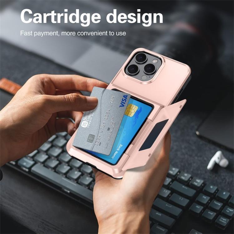 For iPhone 16 Pro Max Kalebol Flip Card Wallet Holder Shockproof Phone Case(Army Green) - iPhone 16 Pro Max Cases by Kalebol | Online Shopping UK | buy2fix