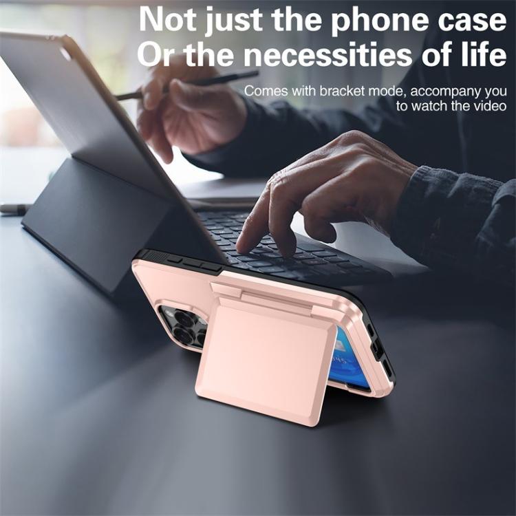 For iPhone 16 Pro Max Kalebol Flip Card Wallet Holder Shockproof Phone Case(Army Green) - iPhone 16 Pro Max Cases by Kalebol | Online Shopping UK | buy2fix