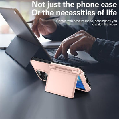 For iPhone 16 Pro Max Kalebol Flip Card Wallet Holder Shockproof Phone Case(Army Green) - iPhone 16 Pro Max Cases by Kalebol | Online Shopping UK | buy2fix