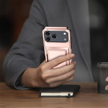 For iPhone 17 Pro Max Kalebol Flip Card Wallet Holder Shockproof Phone Case(Rose Gold) - iPhone 17 Pro Max Cases by Kalebol | Online Shopping UK | buy2fix