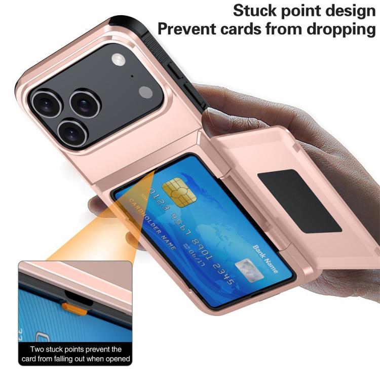 For iPhone 17 Pro Max Kalebol Flip Card Wallet Holder Shockproof Phone Case(Black) - iPhone 17 Pro Max Cases by Kalebol | Online Shopping UK | buy2fix