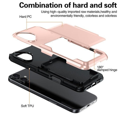 For iPhone 17 Kalebol Flip Card Wallet Holder Shockproof Phone Case(Rose Gold) - iPhone 17 Cases by Kalebol | Online Shopping UK | buy2fix