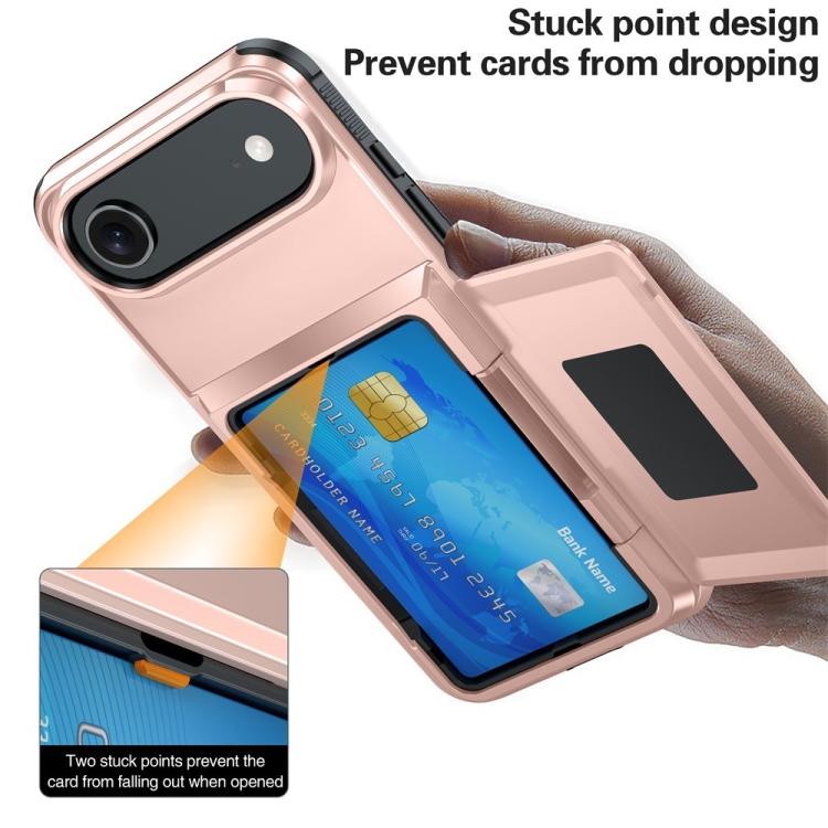 For iPhone 17 Air Kalebol Flip Card Wallet Holder Shockproof Phone Case(Black) - iPhone 17 Air Cases by Kalebol | Online Shopping UK | buy2fix