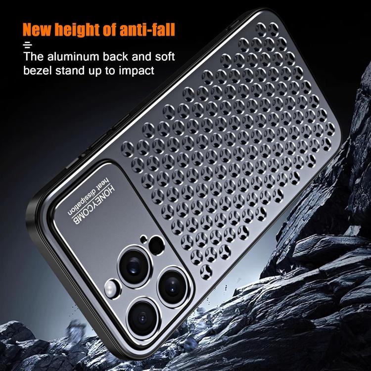For iPhone 16 Pro Kalebol Metal Cooling Breathable Hollow Phone Case(Gray) - iPhone 16 Pro Cases by Kalebol | Online Shopping UK | buy2fix