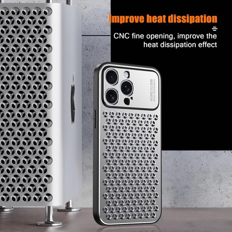 For iPhone 16 Pro Max Kalebol Metal Cooling Breathable Hollow Phone Case(Gray) - iPhone 16 Pro Max Cases by Kalebol | Online Shopping UK | buy2fix