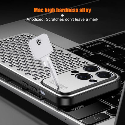 For iPhone 16 Pro Max Kalebol Metal Cooling Breathable Hollow Phone Case(Silver) - iPhone 16 Pro Max Cases by Kalebol | Online Shopping UK | buy2fix