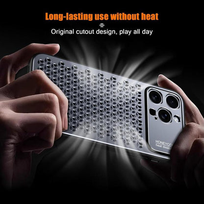 For iPhone 16 Pro Max Kalebol Metal Cooling Breathable Hollow Phone Case(Gray) - iPhone 16 Pro Max Cases by Kalebol | Online Shopping UK | buy2fix
