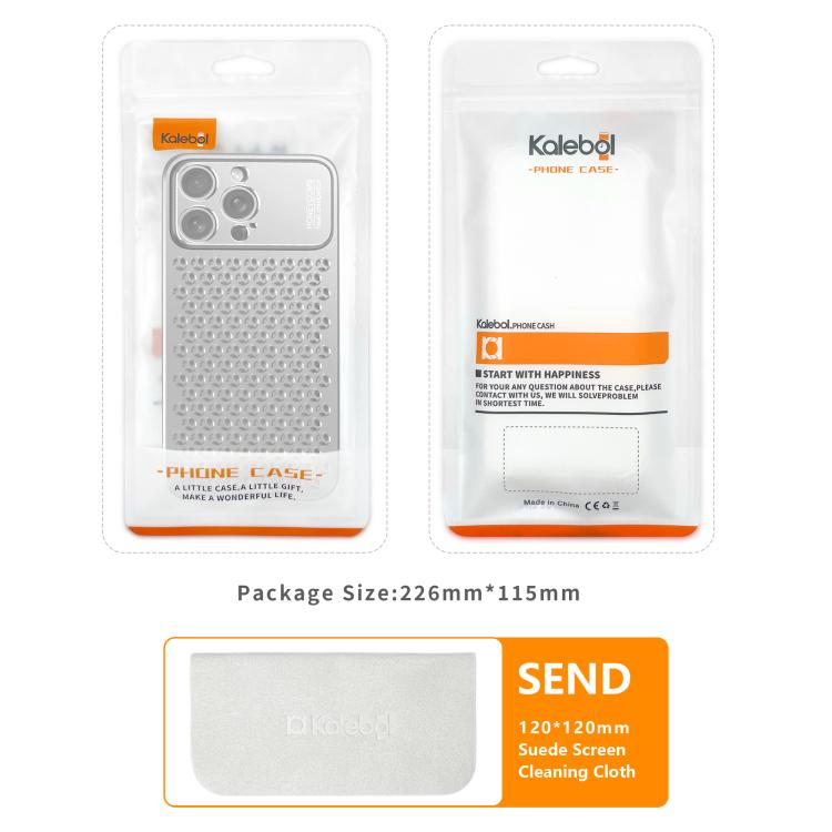 For iPhone 16 Pro Max Kalebol Metal Cooling Breathable Hollow Phone Case(Silver) - iPhone 16 Pro Max Cases by Kalebol | Online Shopping UK | buy2fix