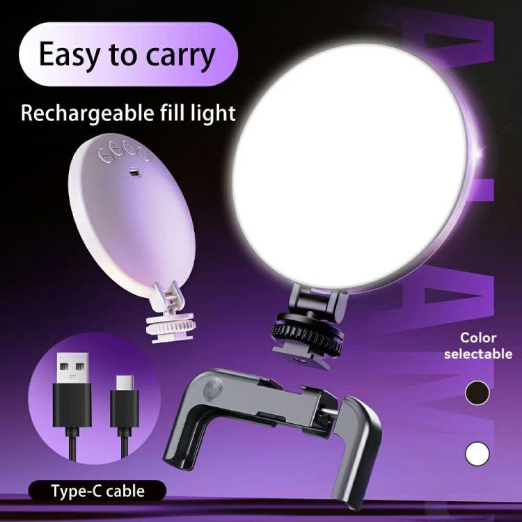 A01 Smartphone Photography Live Streaming Round LED Fill Light Portable Selfie Light(Black) - Selfie Light by buy2fix | Online Shopping UK | buy2fix