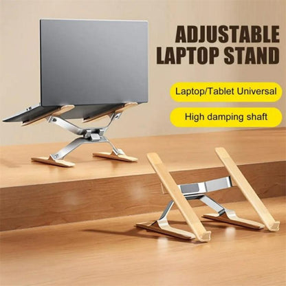 P70W Adjustable Height Solid Wood + Aluminum Alloy Cooling Stand for 14-16 inch Laptops - Laptop Stand by buy2fix | Online Shopping UK | buy2fix