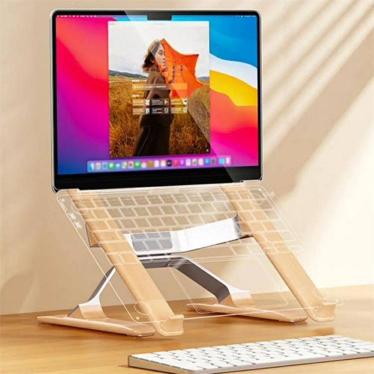 P70W Adjustable Height Solid Wood + Aluminum Alloy Cooling Stand for 14-16 inch Laptops - Laptop Stand by buy2fix | Online Shopping UK | buy2fix