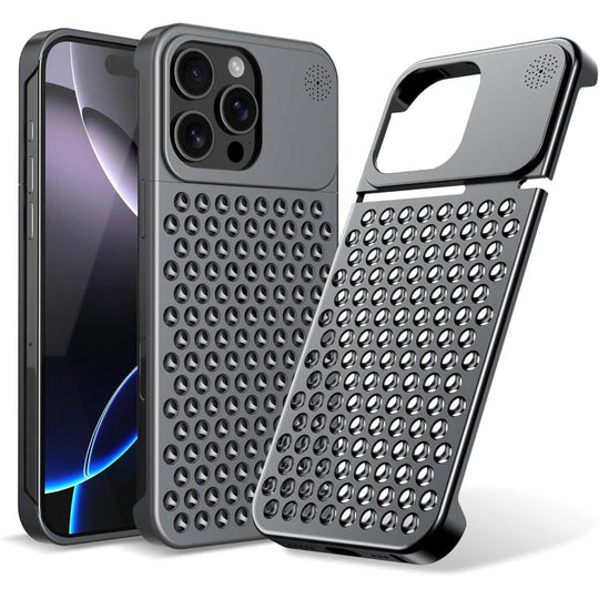 For iPhone 16 Pro Max Kalebol Aromatherapy Aluminum Alloy Cooling Phone Case(Gray)