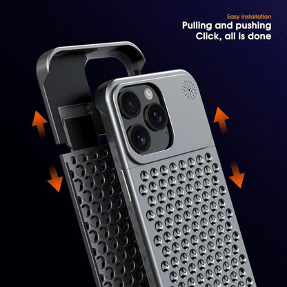 For iPhone 16 Pro Max Kalebol Aromatherapy Aluminum Alloy Cooling Phone Case(Gray) - iPhone 16 Pro Max Cases by Kalebol | Online Shopping UK | buy2fix