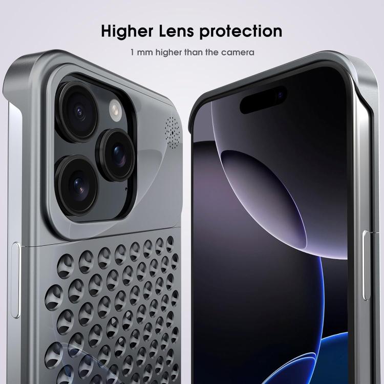 For iPhone 16 Pro Max Kalebol Aromatherapy Aluminum Alloy Cooling Phone Case(Gray) - iPhone 16 Pro Max Cases by Kalebol | Online Shopping UK | buy2fix
