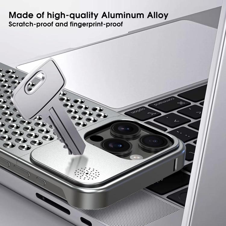 For iPhone 16 Pro Max Kalebol Aromatherapy Aluminum Alloy Cooling Phone Case(Gray) - iPhone 16 Pro Max Cases by Kalebol | Online Shopping UK | buy2fix