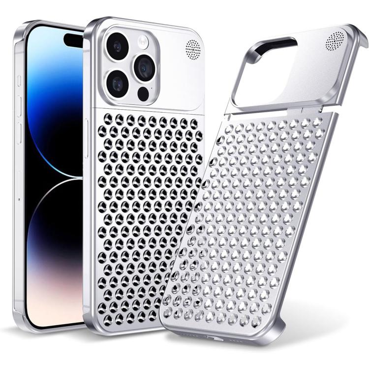 For iPhone 16 Pro Max Kalebol Aromatherapy Aluminum Alloy Cooling Phone Case(Silver) - iPhone 16 Pro Max Cases by Kalebol | Online Shopping UK | buy2fix