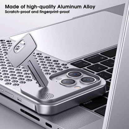 For iPhone 16 Pro Max Kalebol Aromatherapy Aluminum Alloy Cooling Phone Case(Silver) - iPhone 16 Pro Max Cases by Kalebol | Online Shopping UK | buy2fix