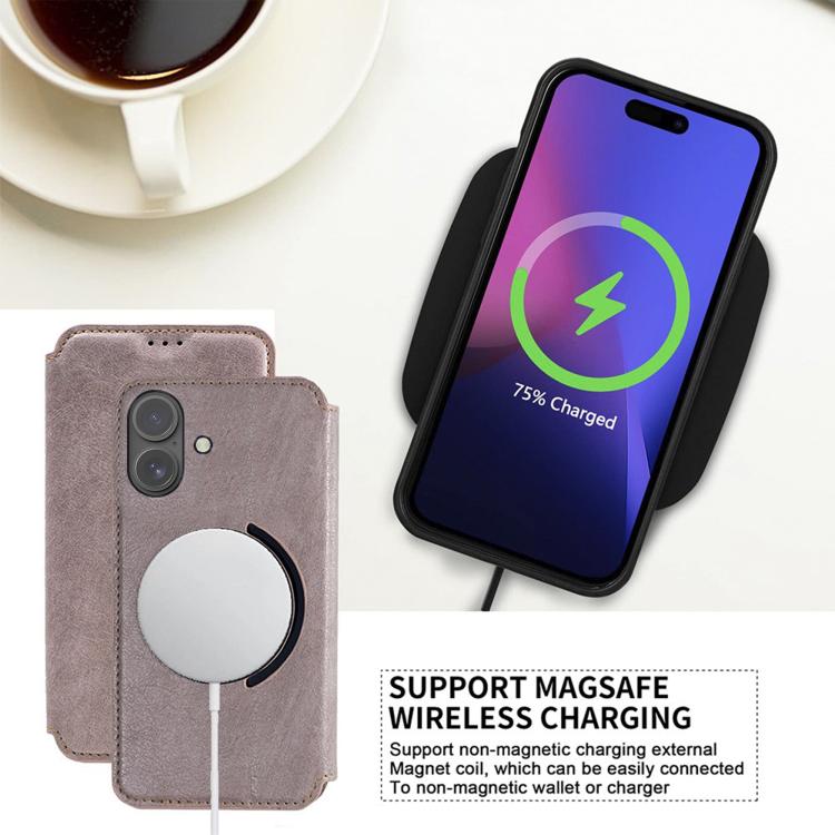 For iPhone 17 Kalebol Flip Card Slot MagSafe Leather Phone Case(Brown) - iPhone 17 Cases by Kalebol | Online Shopping UK | buy2fix