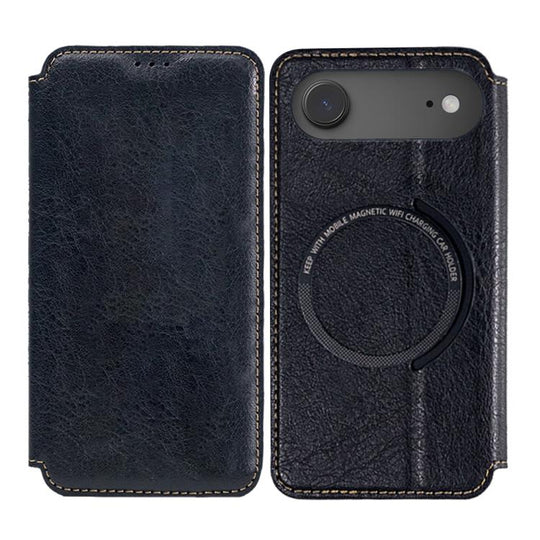 For iPhone 17 Air Kalebol Flip Card Slot MagSafe Leather Phone Case(Black)