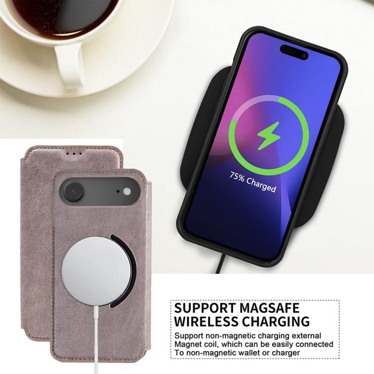 For iPhone 17 Air Kalebol Flip Card Slot MagSafe Leather Phone Case(Brown) - iPhone 17 Air Cases by Kalebol | Online Shopping UK | buy2fix