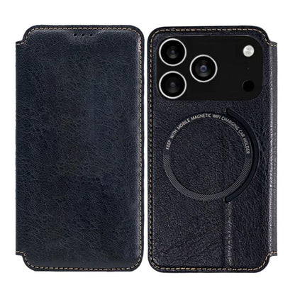 For iPhone 17 Pro Kalebol Flip Card Slot MagSafe Leather Phone Case(Black) - iPhone 17 Pro Cases by Kalebol | Online Shopping UK | buy2fix