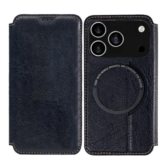 For iPhone 18 Pro / 17 Pro Kalebol Flip Card Slot MagSafe Leather Phone Case(Black)