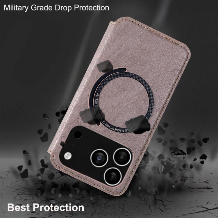 For iPhone 17 Pro Kalebol Flip Card Slot MagSafe Leather Phone Case(Black) - iPhone 17 Pro Cases by Kalebol | Online Shopping UK | buy2fix