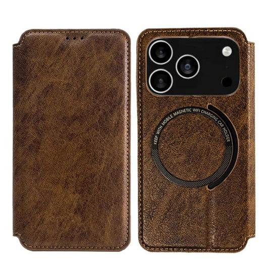 For iPhone 17 Pro Max Kalebol Flip Card Slot MagSafe Leather Phone Case(Brown) - iPhone 17 Pro Max Cases by Kalebol | Online Shopping UK | buy2fix