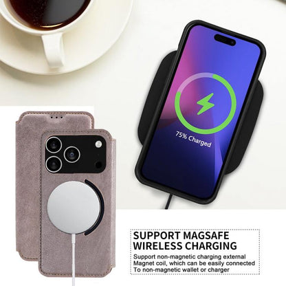 For iPhone 17 Pro Max Kalebol Flip Card Slot MagSafe Leather Phone Case(Brown) - iPhone 17 Pro Max Cases by Kalebol | Online Shopping UK | buy2fix