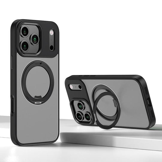 For iPhone 17 Pro Kalebol Rotating Magnetic Holder MagSafe Phone Case(Black)