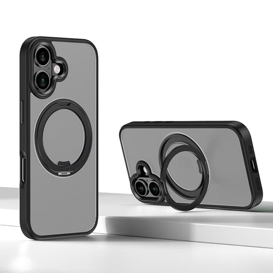 For iPhone 17 Kalebol Rotating Magnetic Holder MagSafe Phone Case(Black)
