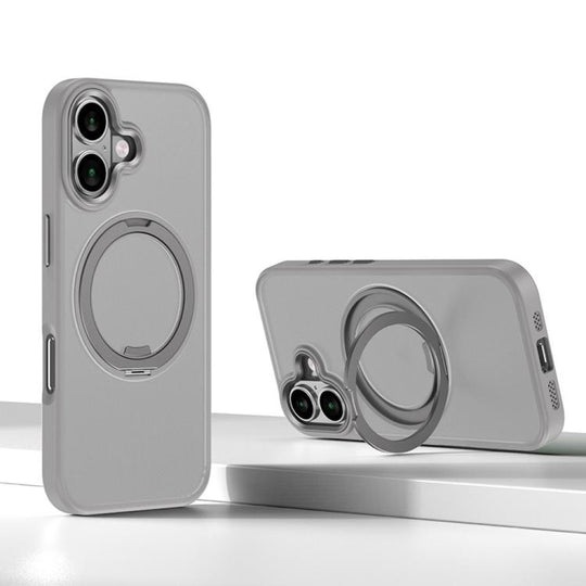 For iPhone 17 Kalebol Rotating Magnetic Holder MagSafe Phone Case(Gray)
