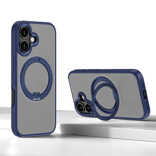 For iPhone 17 Kalebol Rotating Magnetic Holder MagSafe Phone Case(Blue)