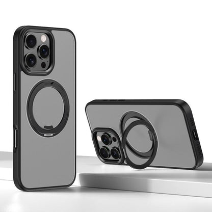 For iPhone 16 Pro Kalebol Rotating Magnetic Holder MagSafe Phone Case(Black) - iPhone 16 Pro Cases by Kalebol | Online Shopping UK | buy2fix