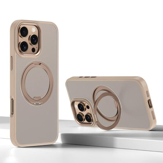 For iPhone 16 Pro Max Kalebol Rotating Magnetic Holder MagSafe Phone Case(Desert Gold) - iPhone 16 Pro Max Cases by Kalebol | Online Shopping UK | buy2fix