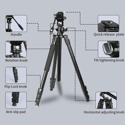 JMARY KS355+HG60 360 Degree Panoramic Ball Head DSLR Camera 2-in-1 Monopod Tripod - Tripods by Jmary | Online Shopping UK | buy2fix