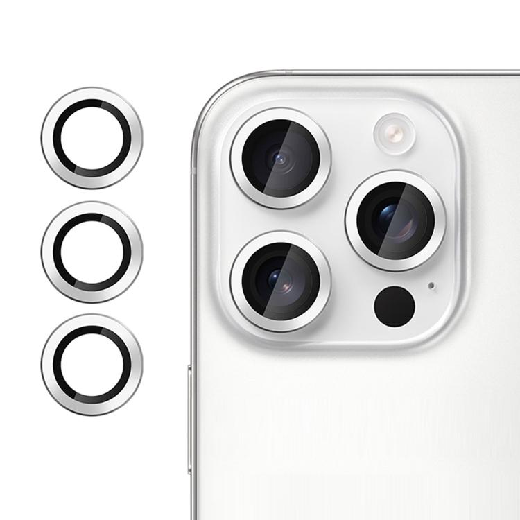 For iPhone 16 Pro Kalebol No Flicker Ultra-Thin Individual Camera Lens Tempered Glass Film(Silver) - iPhone 16 Pro Tempered Glass by Kalebol | Online Shopping UK | buy2fix