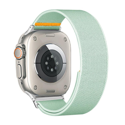 For Apple Watch 46mm / 49mm / 45mm / 44mm Adjustable Single Loop Elastic Nylon Watch Band(Mint Green) - Watch Bands by buy2fix | Online Shopping UK | buy2fix