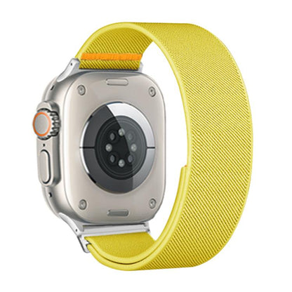 For Apple Watch 46mm / 49mm / 45mm / 44mm Adjustable Single Loop Elastic Nylon Watch Band(Yellow) - Watch Bands by buy2fix | Online Shopping UK | buy2fix