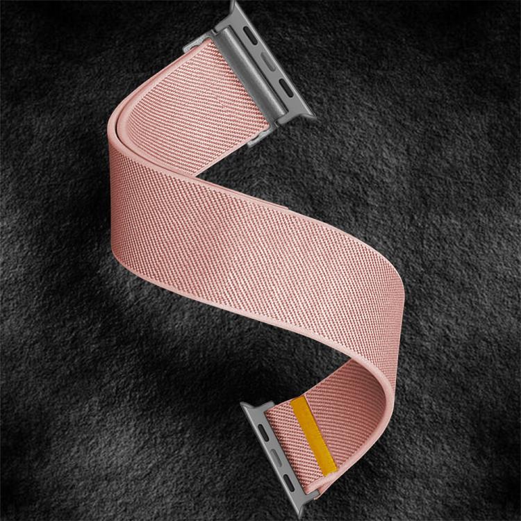 For Apple Watch 46mm / 49mm / 45mm / 44mm Adjustable Single Loop Elastic Nylon Watch Band(Pink) - Watch Bands by buy2fix | Online Shopping UK | buy2fix