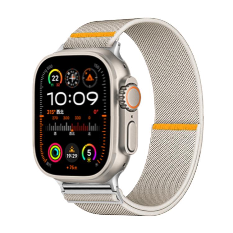 For Apple Watch 46mm / 49mm / 45mm / 44mm Adjustable Single Loop Elastic Nylon Watch Band(Starlight) - Watch Bands by buy2fix | Online Shopping UK | buy2fix