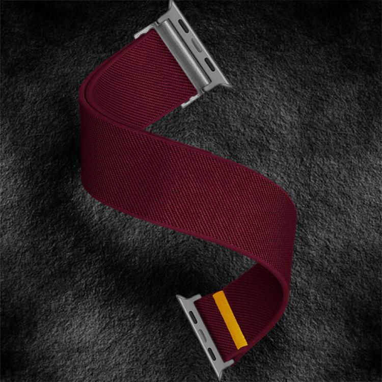 For Apple Watch 46mm / 49mm / 45mm / 44mm Adjustable Single Loop Elastic Nylon Watch Band(Burgundy) - Watch Bands by buy2fix | Online Shopping UK | buy2fix