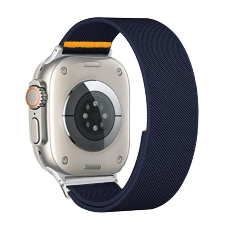 For Apple Watch 46mm / 49mm / 45mm / 44mm Adjustable Single Loop Elastic Nylon Watch Band(Dark Blue) - Watch Bands by buy2fix | Online Shopping UK | buy2fix